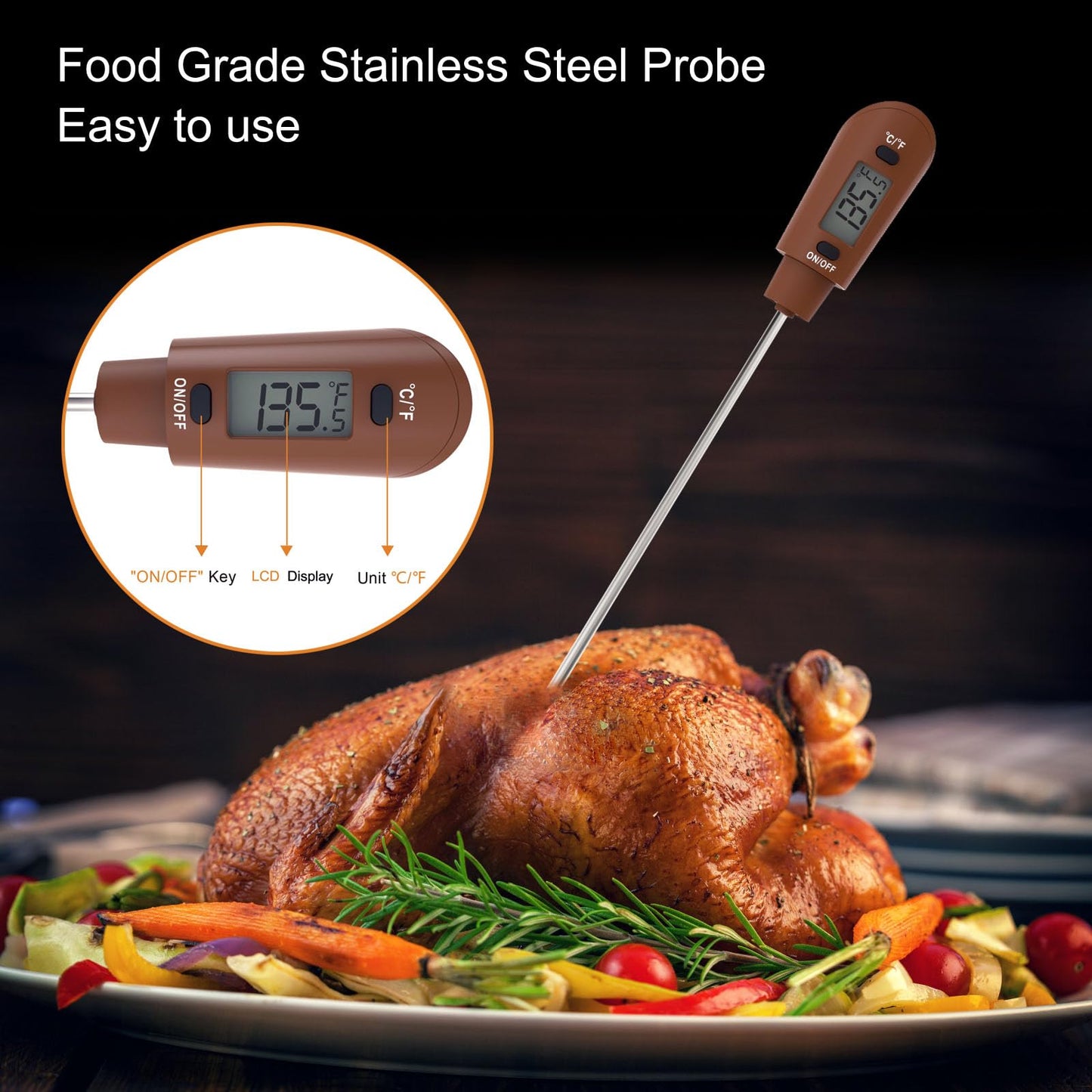 Efeng Candy Spatula with Thermometer Built in and Pot Clip – Fast Instant Read Digital Spatula Thermometer for Candy Making,Chocolate,jams,syrups with BPA Free Silicon Spatula