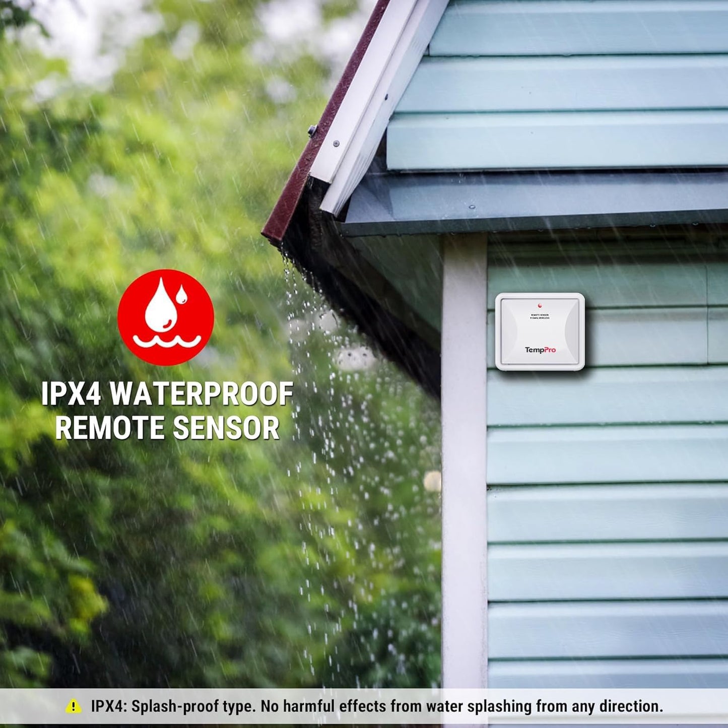 TempPro Wireless Indoor Outdoor Thermometer - 500FT Range Temperature Sensor for Greenhouse, Patio & Home