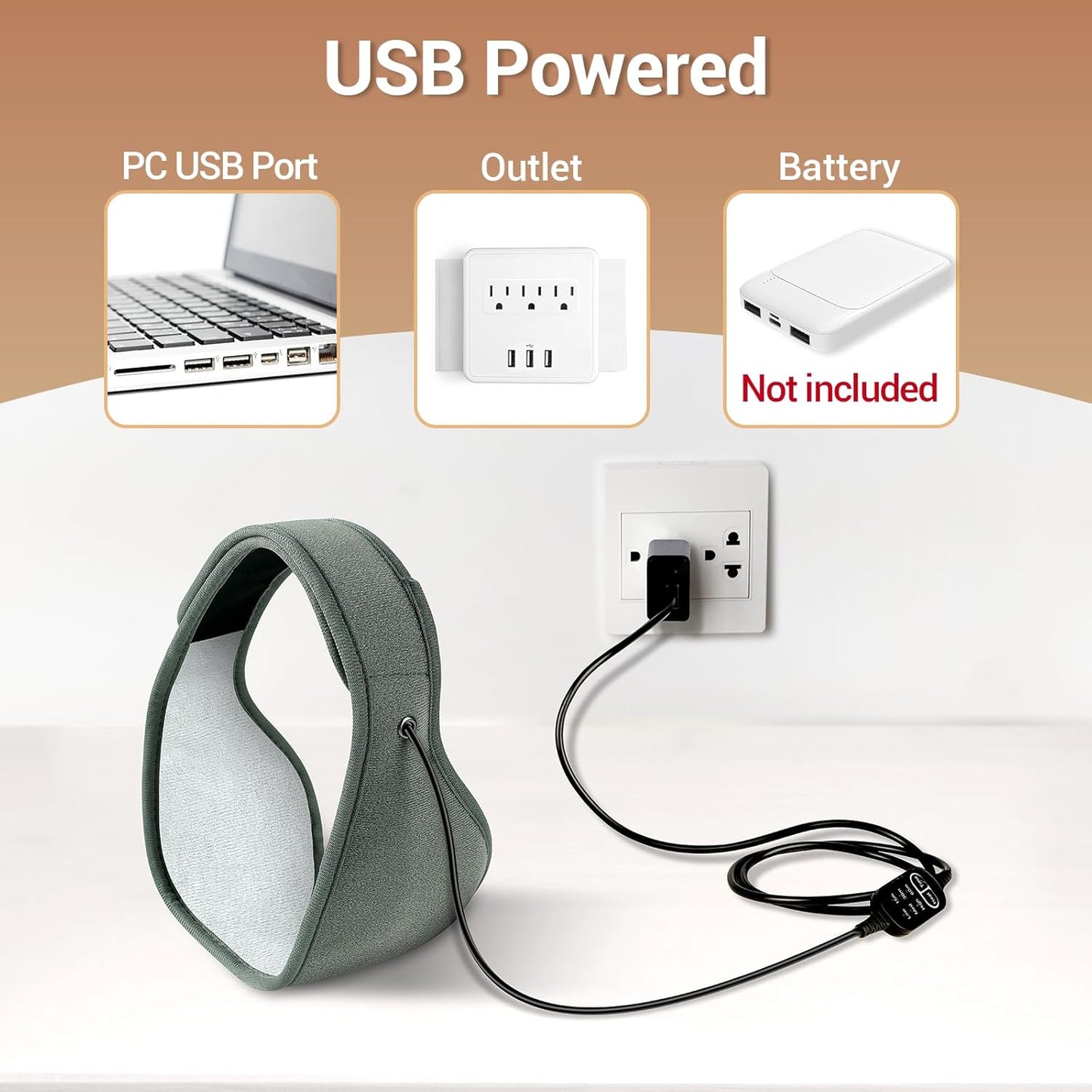 Comfytemp Face Heating Pad for TMJ Relief, Heated Face Mask with 3 Heat and Time Settings, USB Electric Wearable Heating Pad for Face Jaw Chin Wisdom Teeth, Oral and Facial Surgery