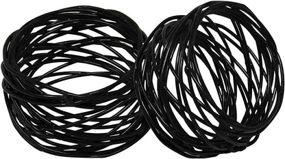 Kaizen Casa Handmade Black Napkin Rings Set of 12, Metal Mesh for Weddings and Dinner Parties
