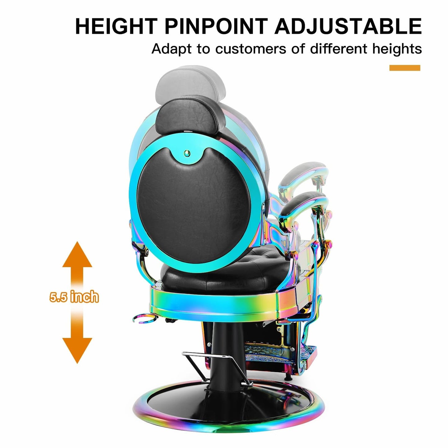 Artist hand Retro Barber Chair Heavy Duty Barber Chairs Vintage Salon Chair Hydraulic Recline Beauty Spa Styling Equipment Rounded Cushioning with Puckered Button (Laser Frame)