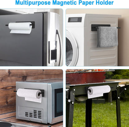 Paper Towel Holder, Magnetic Paper Towel Holder for Fridge, Toilet Paper Roll Holder Magnet Towel Rack Wall Mount