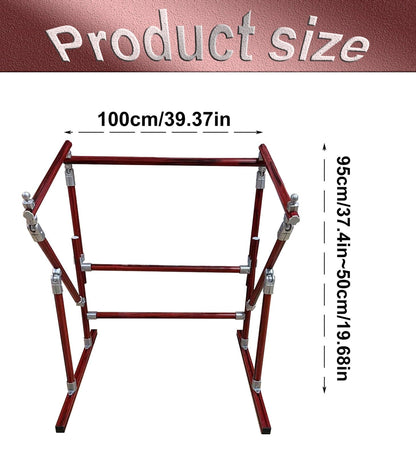 Embroidery Frame,,Embroidery Stand Deformable Stainless Steel Embroidery Stand Adjustable Vertical Cross Embroidery Frame Auxiliary Tool (Color : Silver, Size : 39.37in*37.4~19.68in)