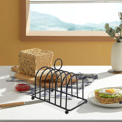 PartyKindom Stainless Steel Multifunctional Bread Rack Toast Holder Rack for Kitchen and Dining Room: Multi-Functional Toast for Sliced Bread and Book Storage Space-Saving