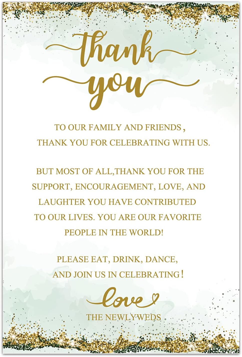 TENTADO 50 Wedding Thank You Place Cards, Thank You Table Sign for Wedding Reception, 4X6 inch