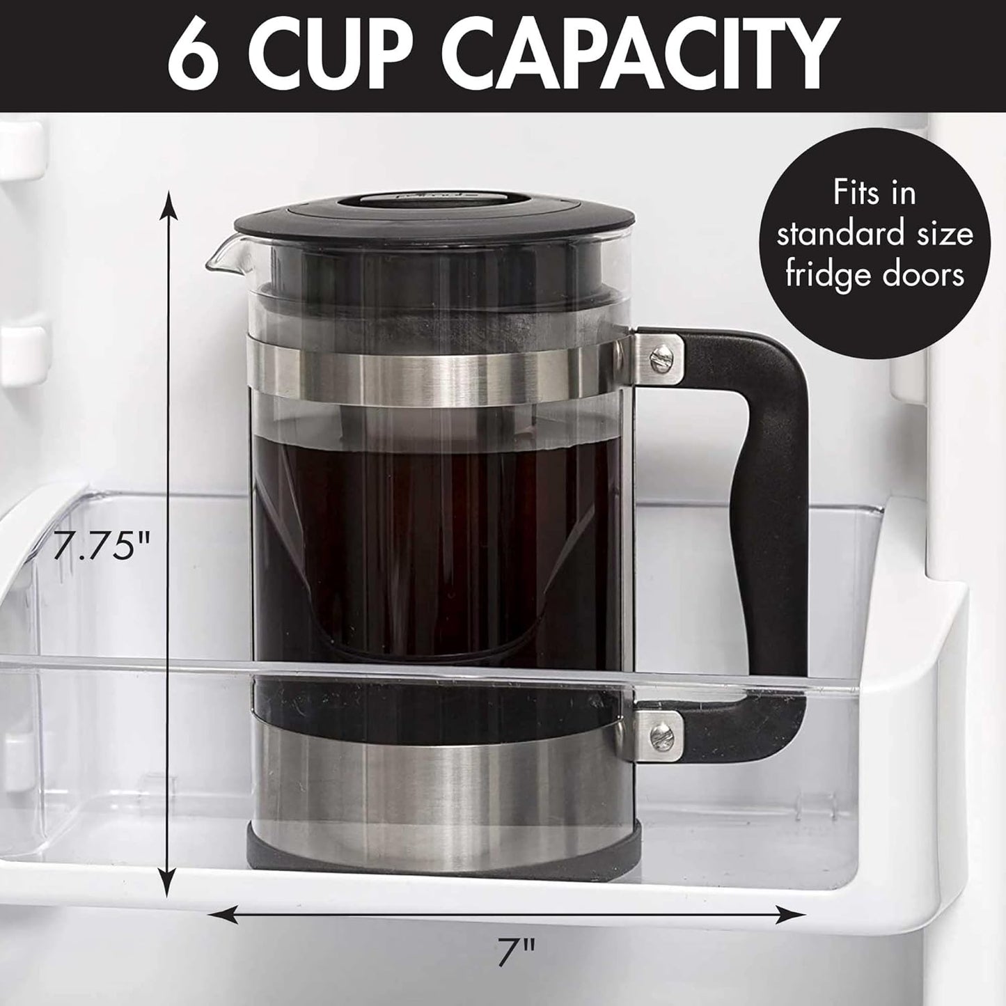 Primula 2-in-1 Coffee Maker, French Press & Cold Brew, 6 Cup Size, Durable Glass Carafe, Comfort Grip Handle