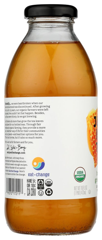Just Ice Tea, Tea Green Honey Organic, 16 Fl Oz
