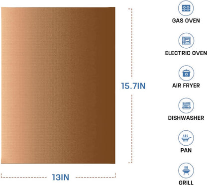 5 PACK Heavy Duty Teflon Oven Liners, Large Oven Protector Sheets for Gas and Electric Ovens