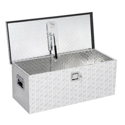GarveeLife Heavy Duty Aluminum Truck Bed Tool Box – 36x15x15 in, Diamond Plate, Weatherproof & Lockable, T-Handle, Side Handles, Star Diamond Design, Silver
