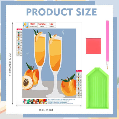 Yeaqee 4 Pcs Diamond Art Kits DIY Painting for Adult Aesthetic Wall Diamond Crafts Aesthetic Room Decor Cute Painting Pictures 5d Craft Wall Decor for Home 10 x 11.8''(Cocktail Glass)