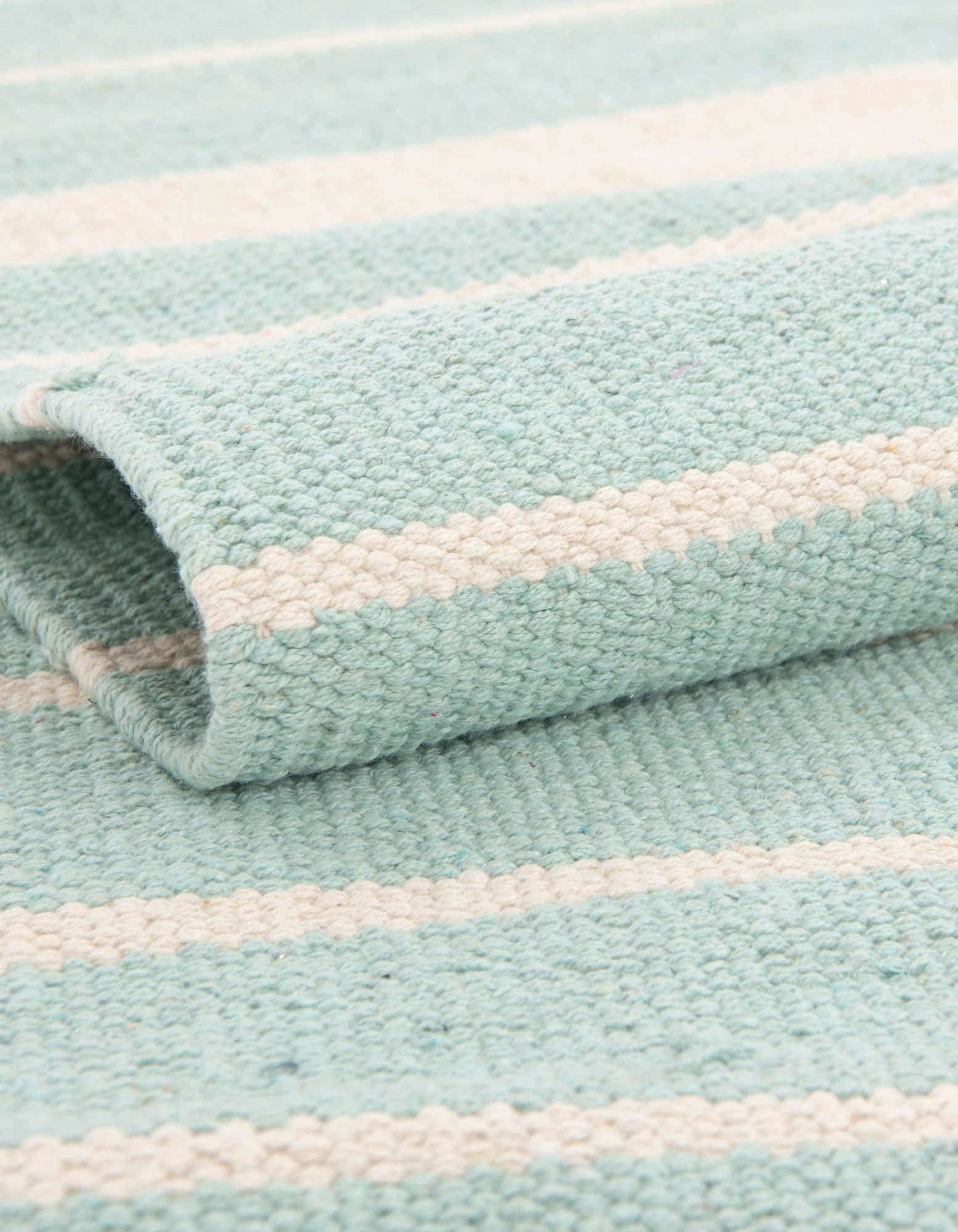 Unique Loom Chindi Cotton Collection Area Rug - Sophie (10' x 14' 1" Rectangle, Aqua and White)