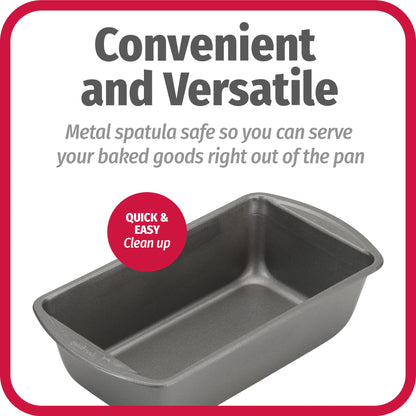 GoodCook Nonstick Loaf Pan Heavy-Duty Steel Bakeware with Easy-Clean Non-Stick Coating, Oven & Dishwasher Safe Pan, 9 x 5-Inch, Gray