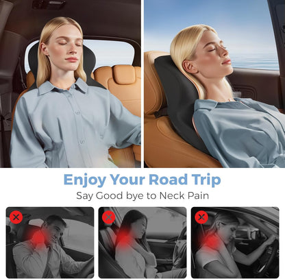 1 Pack) BEBAS Car Headrest Pillow, Ergonomic Neck Pillow with Memory Foam, Enlarged Surface for Head Neck Shoulder