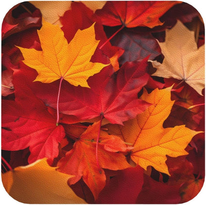 Nameapo Set 6 Autumn Fall Leaves Coasters for Drinks Leather Coasters of for Coffee Table for Housewarming Kitchen Bar