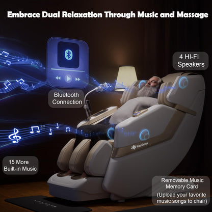 KoziSense KZ-313 2026 Heated Jade Roller Massage Chair Full Body, Deep Zero Gravity SL-Track with Heat, 12 Auto Modes, 6 Custom Programs, Backlit Touch Screen, Voice Control, Wireless Charger
