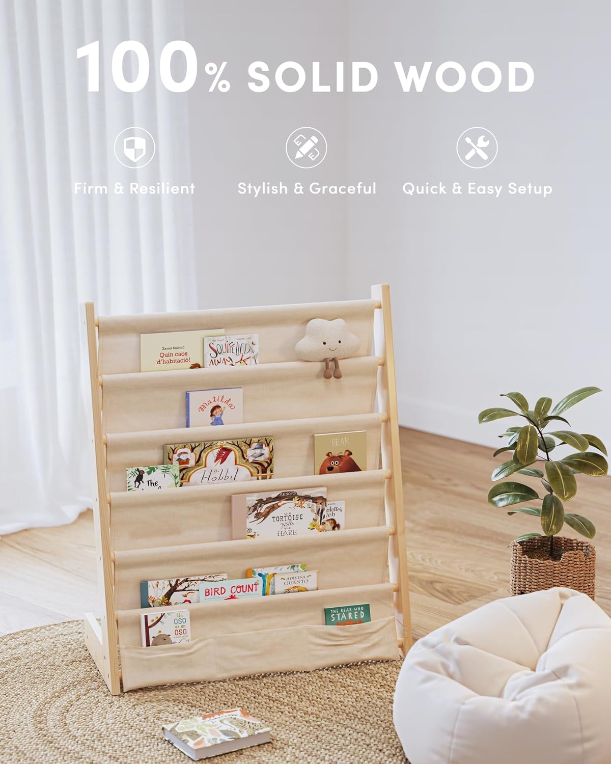 G&W Gruwald Kids Bookshelf, Book Shelf for Kids Rooms, Toddler Bookshelf, Book Rack for Kid (Wood, Medium)