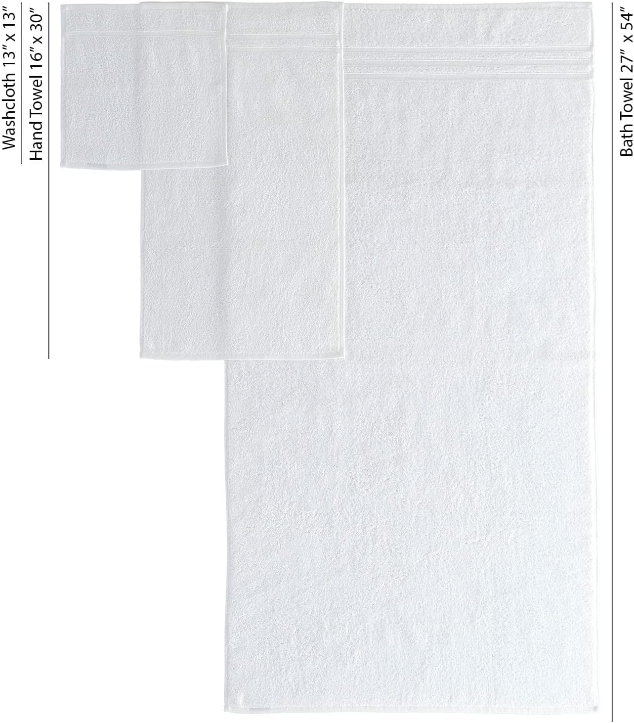 6 Set 2 2 2 Hawmam Linen White Piece Bath Towels for Bathroom Original Turkish Cotton Soft, Absorbent and Premium Bath