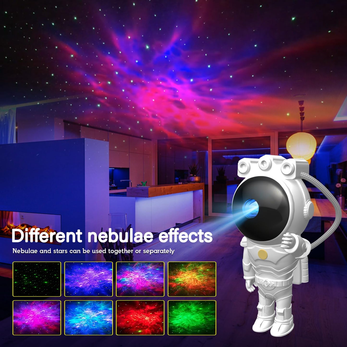 Astronaut Galaxy Projector,Starry Nebula Ceiling Lamp with Timer and Remote, Star Projector for Bedroom,LED Night Light for Kids，Gifts for Adults, Christmas, Birthday,Home Decor Aesthetic