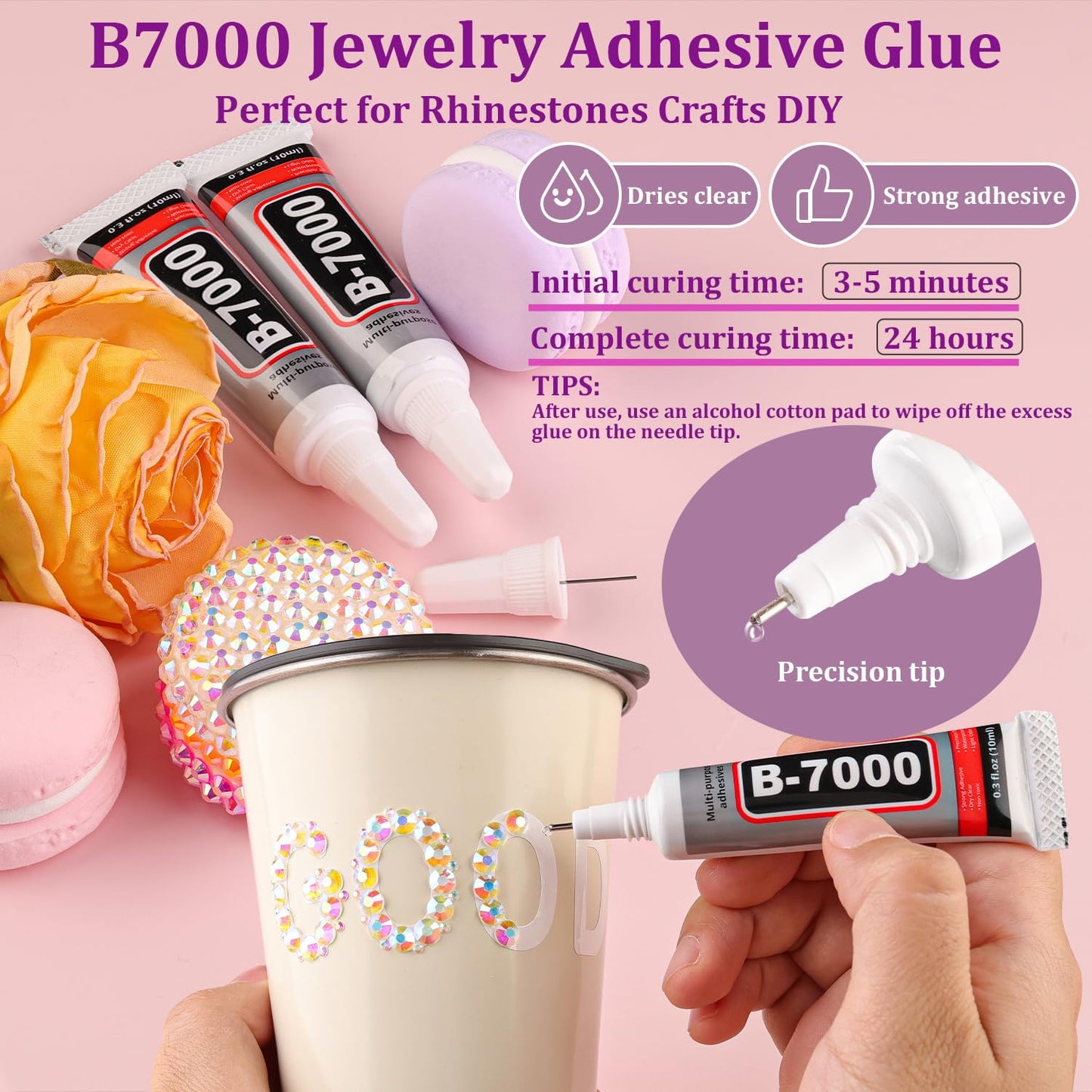 25000Pcs Resin Rhinestones for Crafting, Transparent AB 2-6mm Mixed Sizes Non Hotfix Flatback Gems with 1Pcs Glue, Bedazzling Crystal for DIY Craft Clothing Mugs Tumblers Shoes Fabric Decor Nail Art