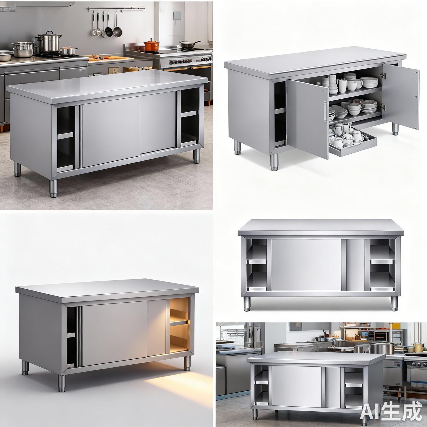 EastDating Stainless Steel Work Table, 47.25" x 21.66" Commercial Food Prep Table, 304 Stainless Steel Workbench with 1100 lbs Capacity for Restaurant Kitchen Garage Home