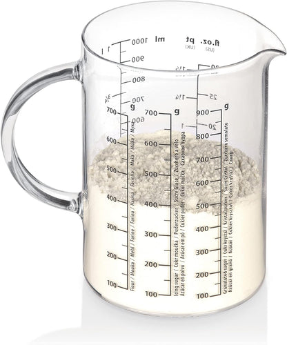 Tescoma Measuring Jar for 30oz, 1.0 Litre, Made of Glass, 630434.00