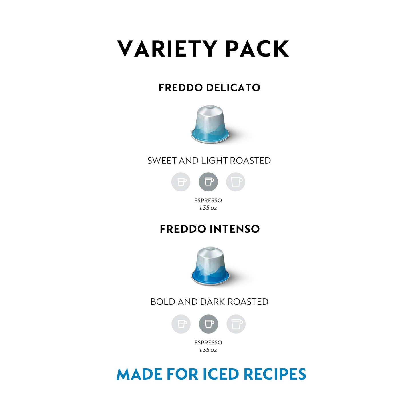 Nespresso Capsules Original Line, Iced Coffee Variety Pack, 40-Count Espresso Coffee Pods