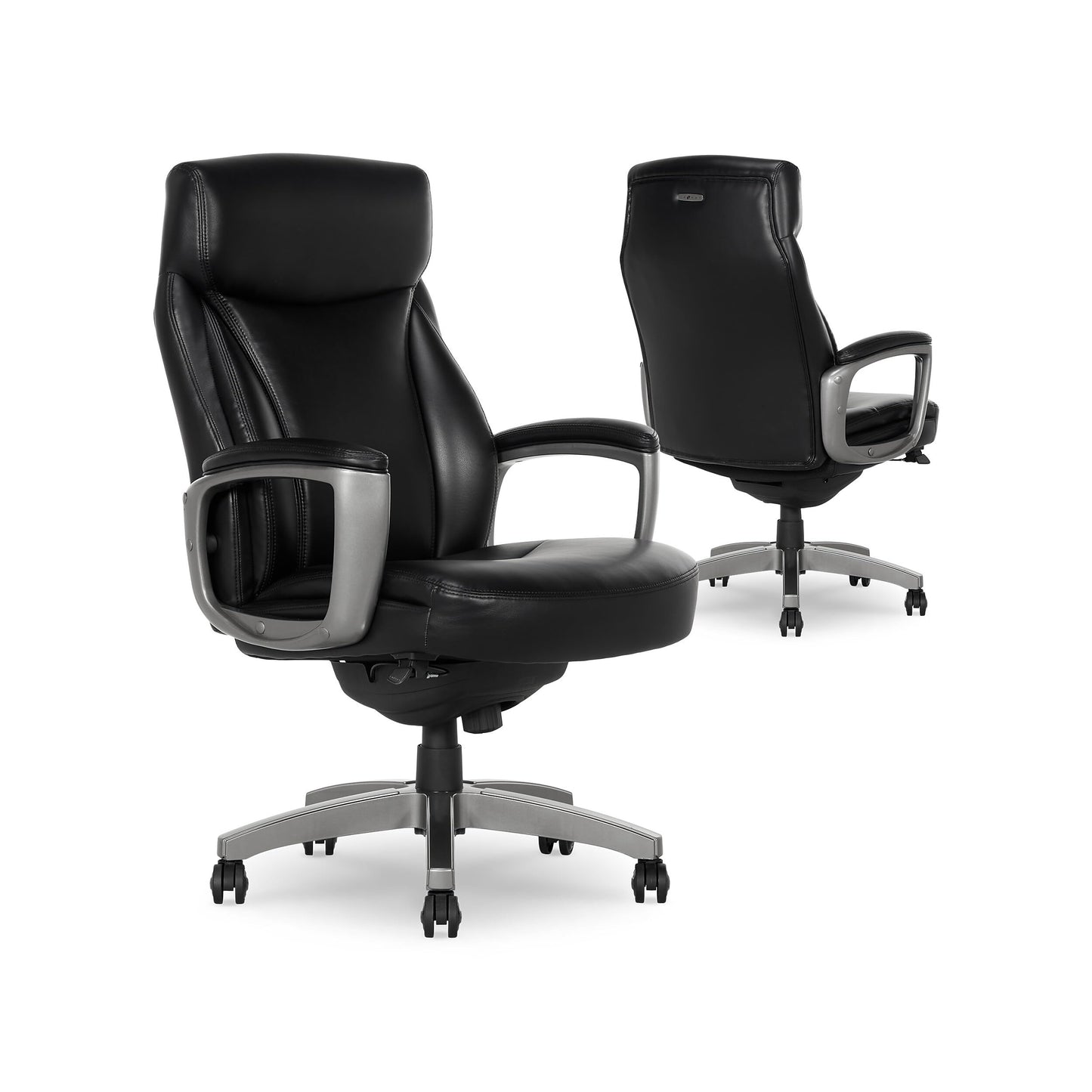 La-Z-Boy Arcadian Ergonomic Executive Chair, Bonded Leather, Black, 29.5D x 28W x 43.25-46.25H inches, 275 lbs Weight Capacity