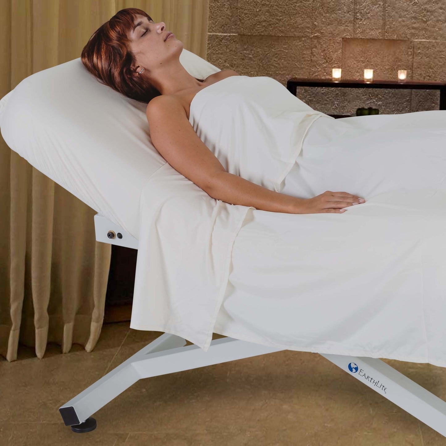 EarthLite Ellora Electric Lift Massage Table with Manual Tilt, Made in USA, 32" x 73, Mystic Blue