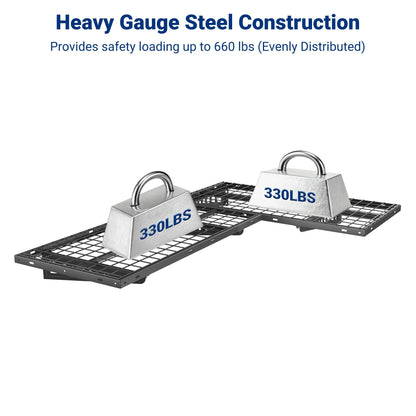 FLEXIMOUNTS 4 Pack 2x4ft Corner Wall Shelving Garage Storage Rack, 24x48 inch Floating Shelves, 1320lbs Total Weight Capacity, Black
