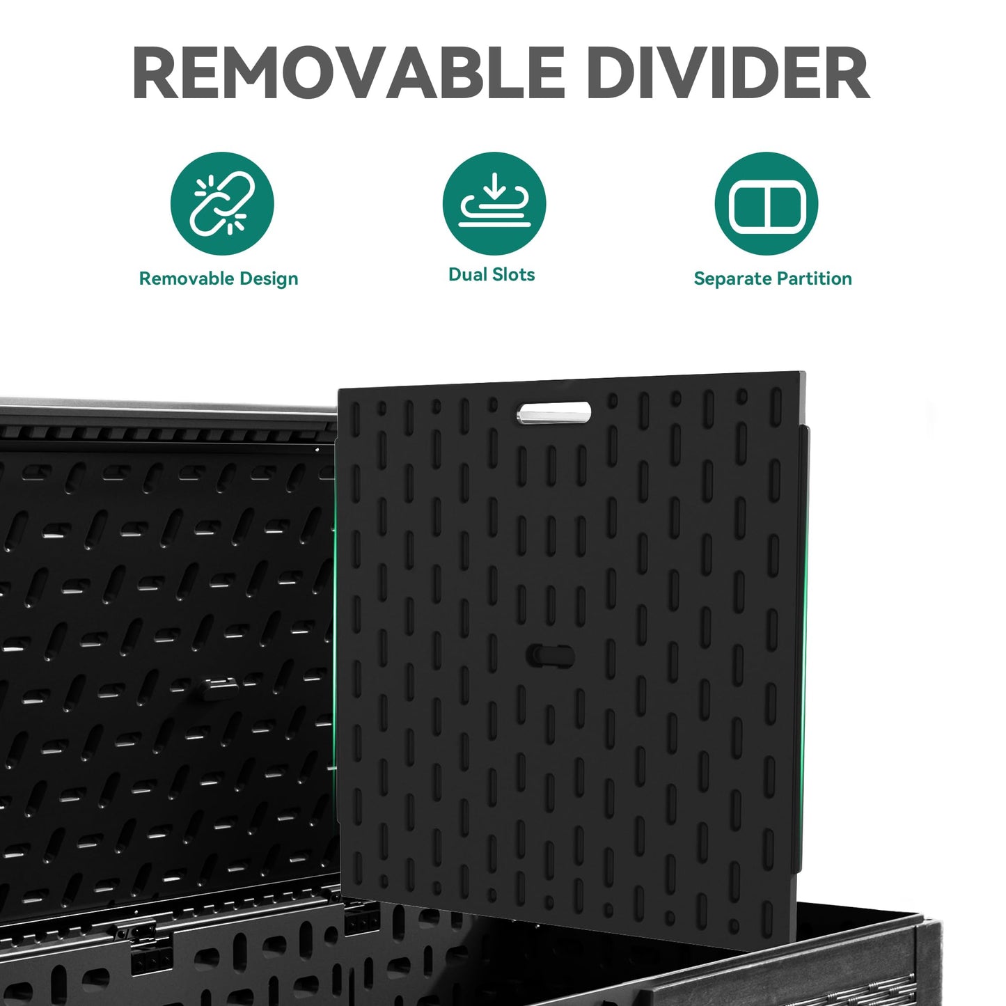 YITAHOME 230 Gallon Double-Wall Deck Box with Divider & Side Handles, Outdoor Large Storage for Patio Furniture Cushions, Garden Pool Accessories, Water Resistant & Lockable