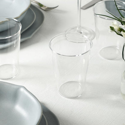 Stone Lain Baskerville 32-Piece Dinnerware Set Stoneware, Borosilicate Glass, Light Blue