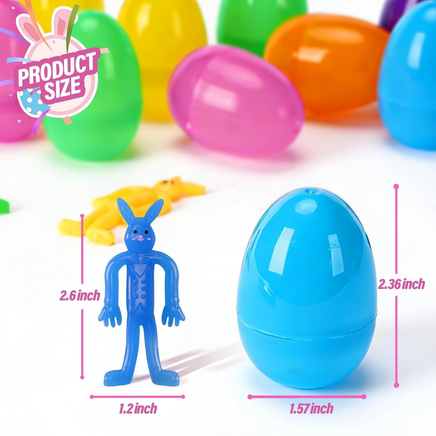 36Pack Labrostar Prefilled Easter Eggs with Squeeze Toys Inside Bright Colorful Filled Squeeze Toys Easter Basket