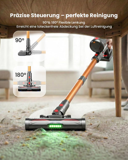 Skiennix Cordless Vacuum Cleaner - 600W Power, 70-Minute Runtime, LED Display, 1.4L Dust Cup | Ideal for Hardwood Floors & Pet Hair