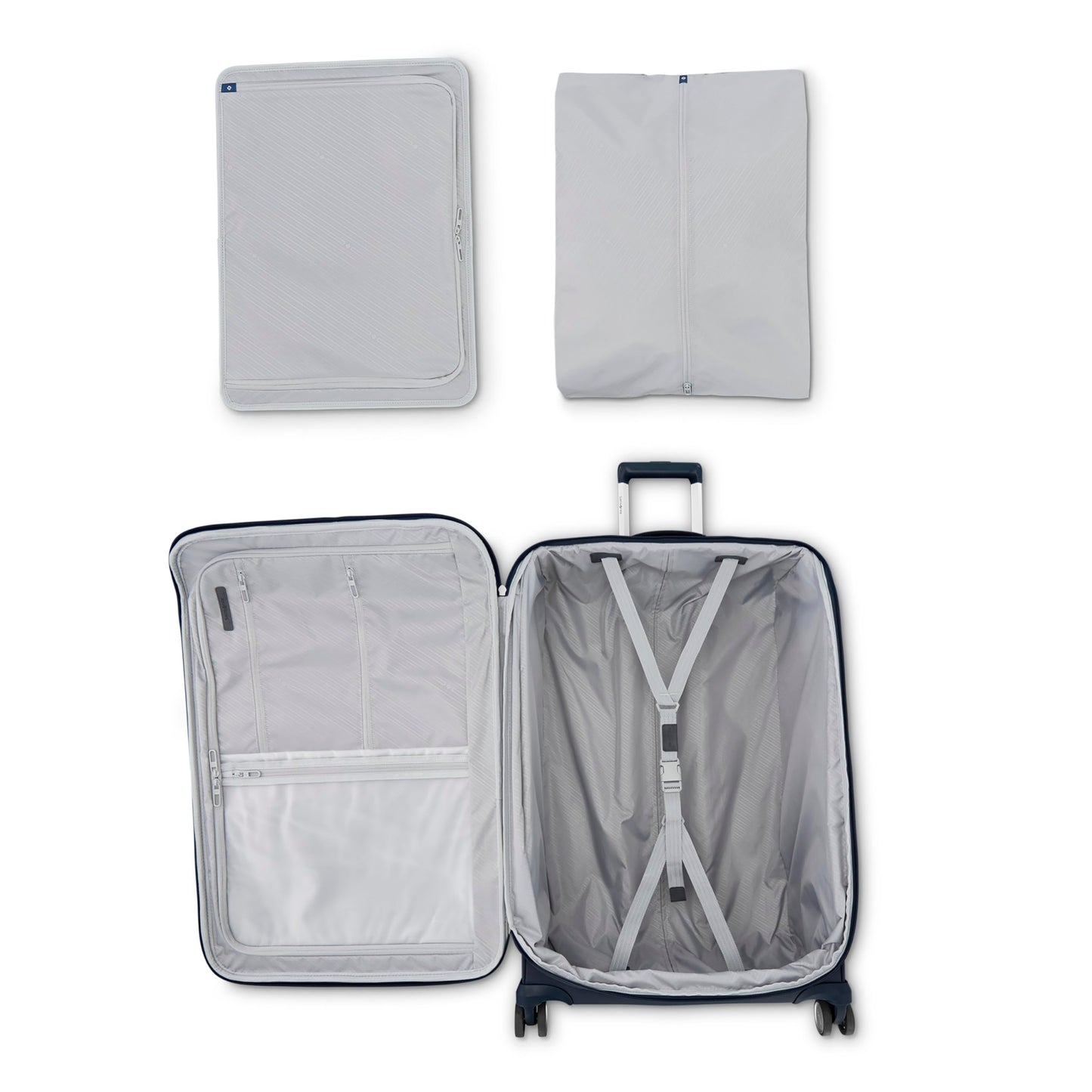 Samsonite Elevation Plus 30-Inch Large Checked Luggage - Expandable Softside Spinner Suitcase - Midnight Blue