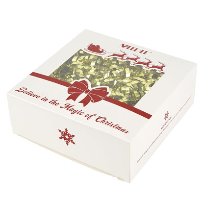 MEEDEE 6 inch Gold Gift Ready Decorative Gift Bows Set with Protective Gift Box – Self-Adhesive Christmas & All-Occasion Bows, Full & Fluffy Shape, Arrives in Perfect Condition (12 Count)