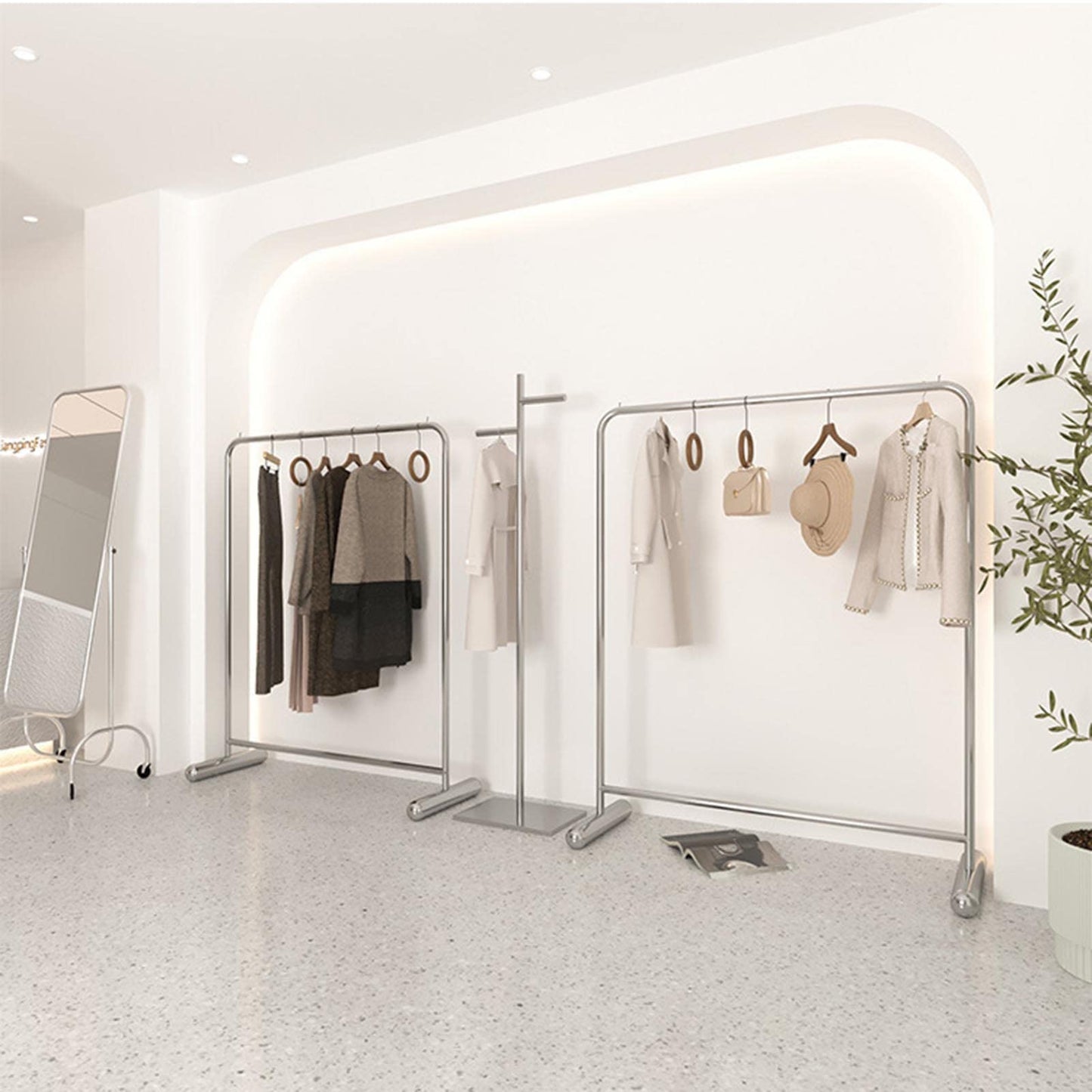 DFEDHF Industrial Plumbing Garment Rack Clothes Rails,Commercial Boutique Clothing Store Clothes Display Rack Heavy Duty Hanger,Multipurpose Clothes Rail Retail Store (L120*w40*h130cm)