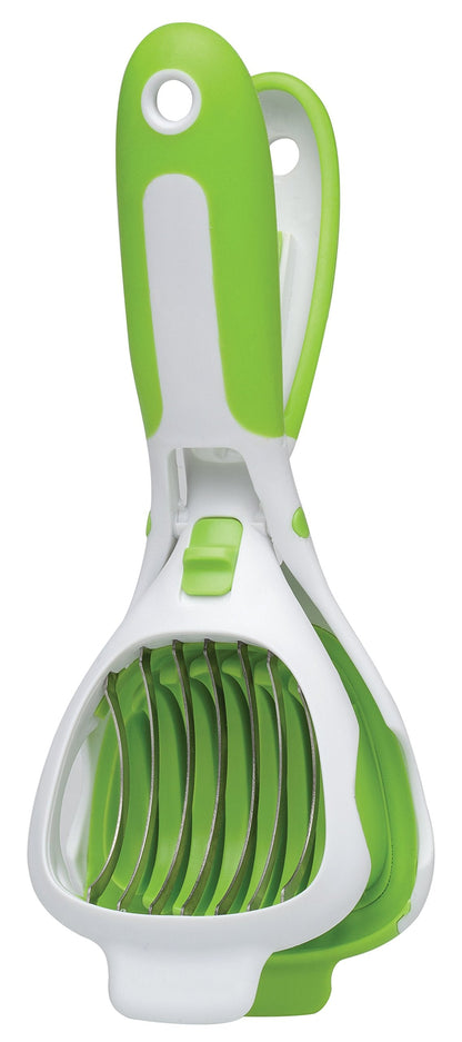 HIC Kitchen Handy Dandy Slicer For Eggs, Fruit, Mushrooms, Stainless Steel Blades, Non-Slip Grip, Spring-Loaded Action