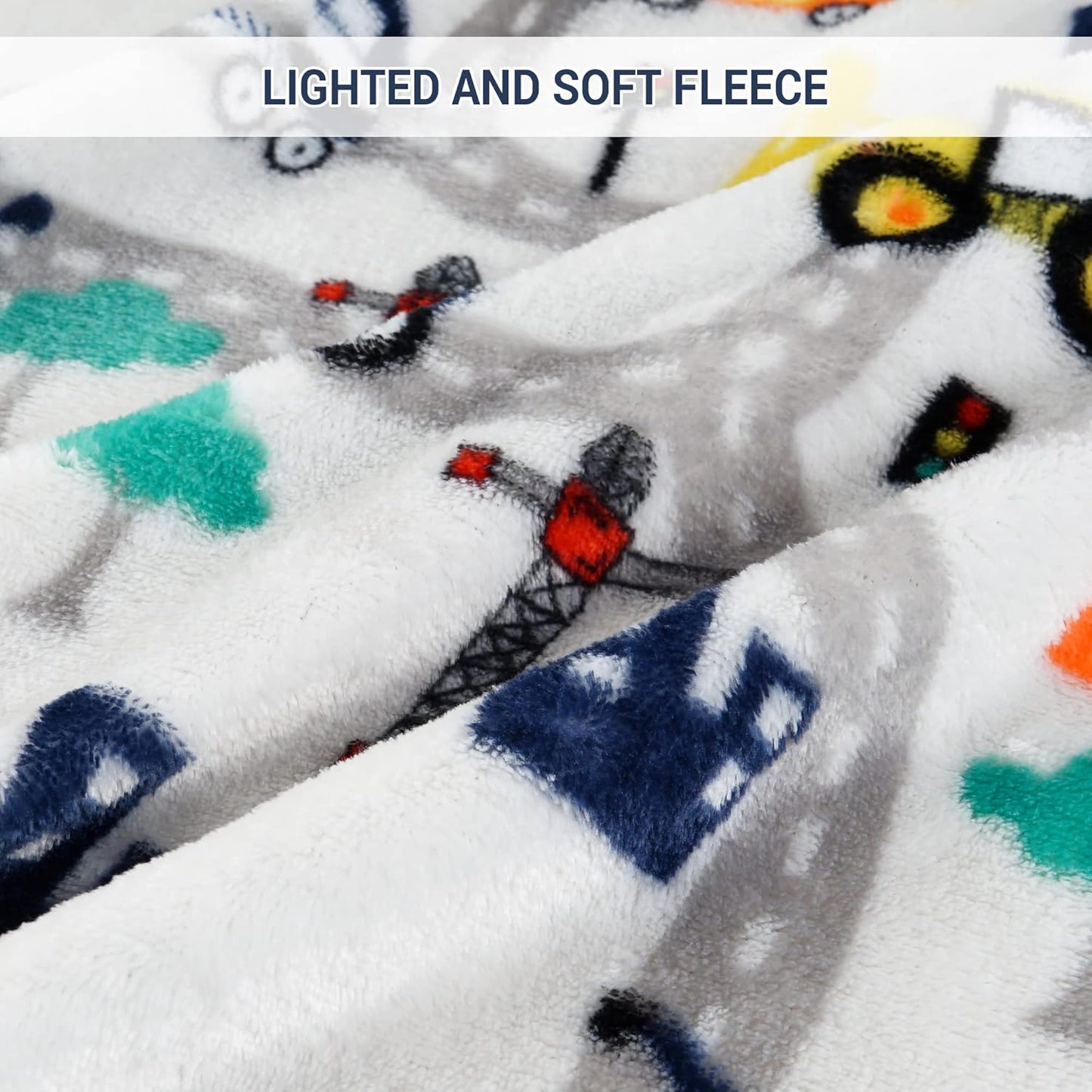 Cozy 30x40 Inch Softan Truck Blanket for Babies, Kids Throw Blanket for Boys and Girls Soft Flannel, Cute Truck Blanket