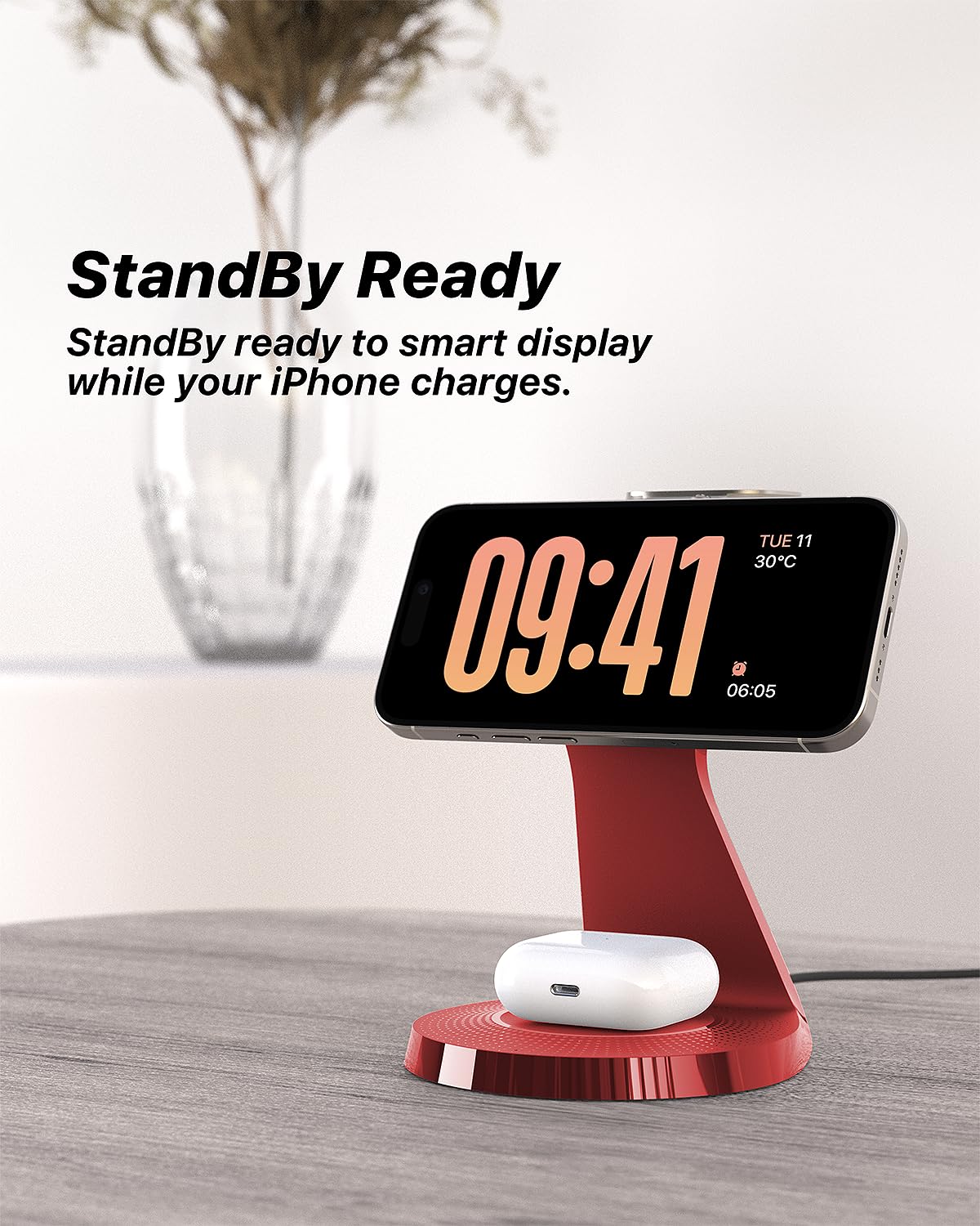 3 in 1 Charging Station for Apple Devices,Mag-Safe Charger Stand Fast Charging,Wireless Charger for iPhone 16/15/14/13/12 Series,& AirPods,& iWatch(USB-C Charger Included)