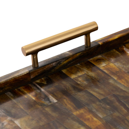 Elk Home Decorative Horn Tray - Brass - Transitional Lodge Style Home Décor