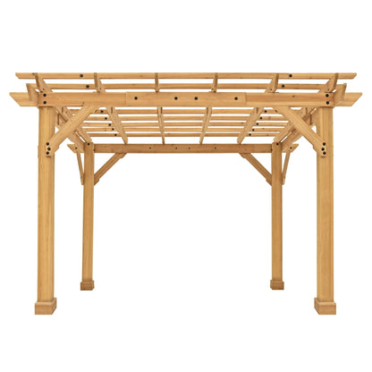Yardistry 10 x 12 Meridian Cedar Wood Pergola for Patios, Decks, Garden, Backyard, Durable