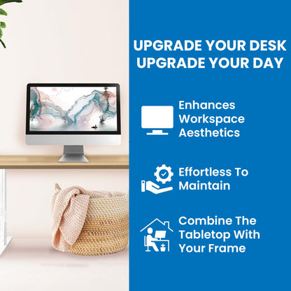 Mount-It! Table Top for Standing Desk, 55" x 29" Solid One-Piece Wood Desk Surface, Heavy Duty 1" Thick Maple Tabletop, Compatible with Adjustable Desk Frames - Frame and Legs Sold Separately
