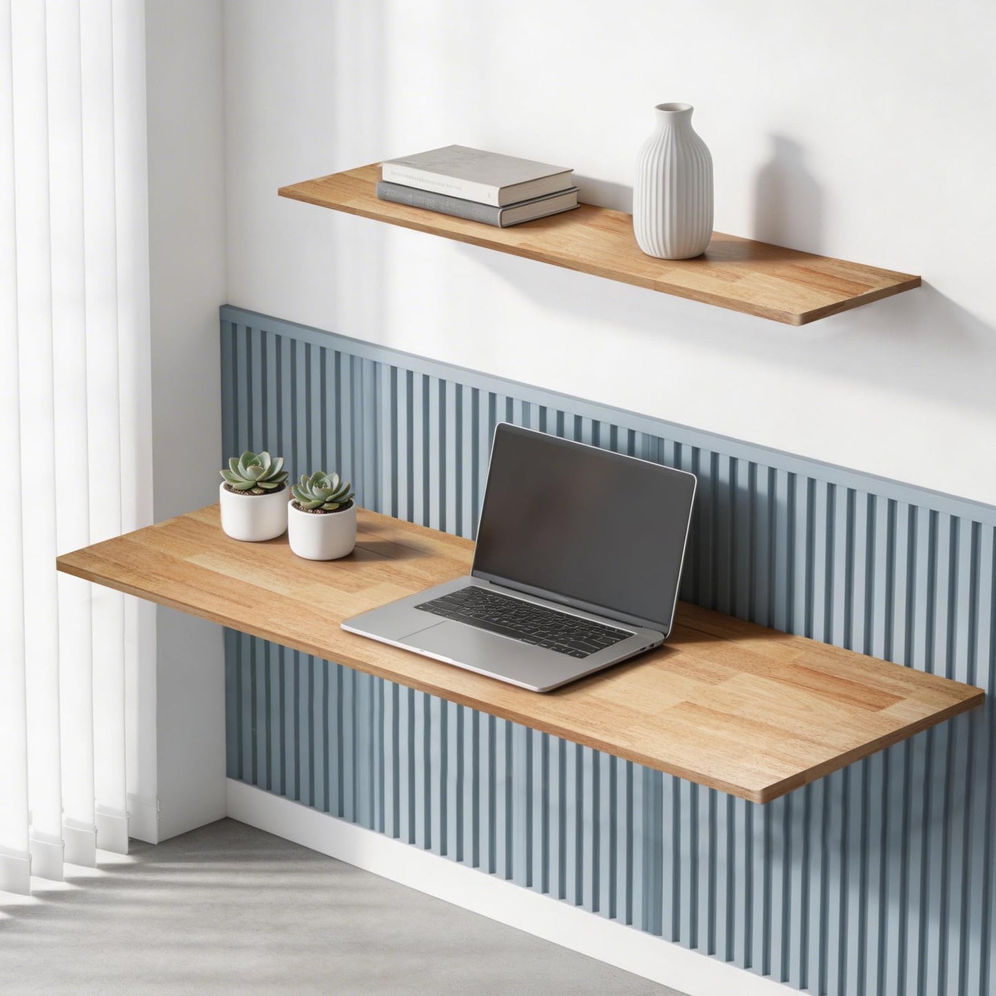 60 x 30in Solid Rubber Wood Butcher Block Table Top – 1 Inch Thick Natural Light Finish for Standing Desk, Office Table, Workbench, Kitchen Island & DIY Furniture Projects