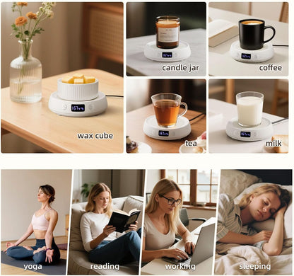 1-9H Coffee Mug Warmer for Desk with Auto Shut Off, Electric Cup Candle Wax Melter Warmer with Timer, Smart Mug Warmer
