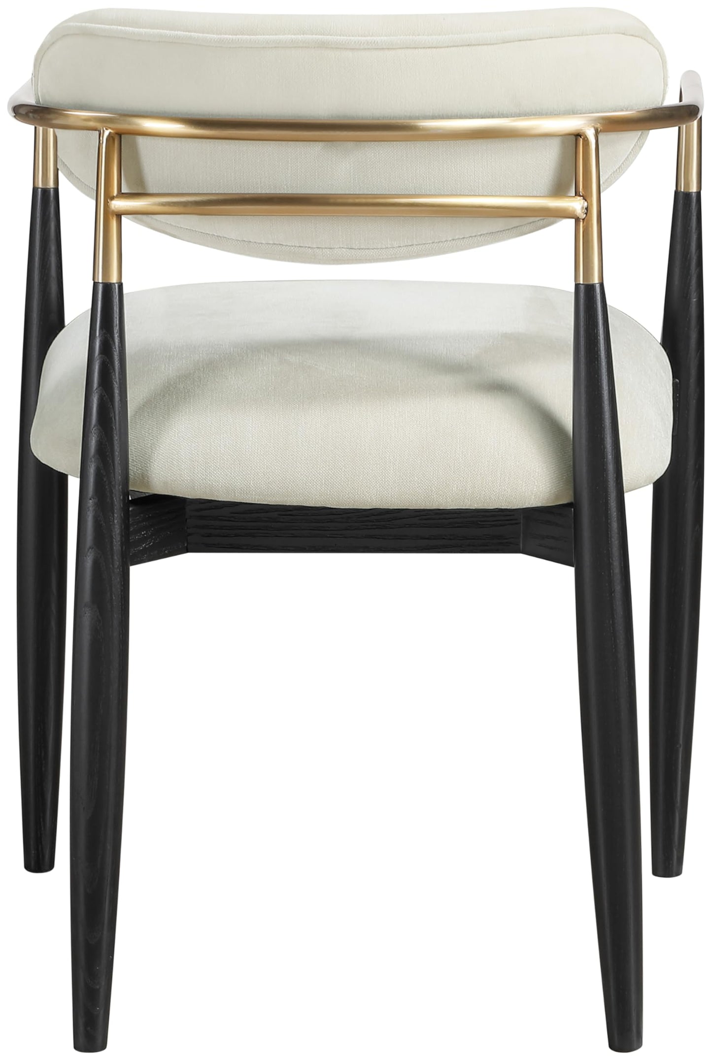 Meridian Furniture 11022Beige-AC Riccio Collection Modern | Contemporary Dining Arm Chair with Beige Performance Polyester, Ash Wood, Iron, 21.5" W x 21.5" D x 29.5" H, Beige, Set of 2