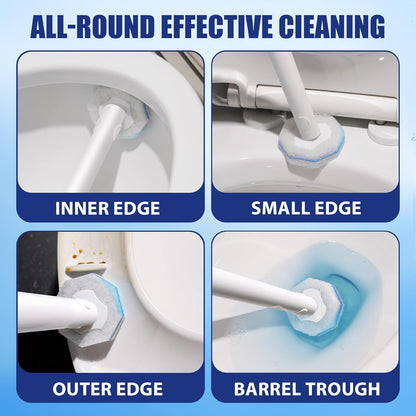 Set 30 System-1 1 Caddy&30 Disposable Toilet Brush and Holder with Refills, Wall-Mounted Toilet Brush, Toilet Cleaning