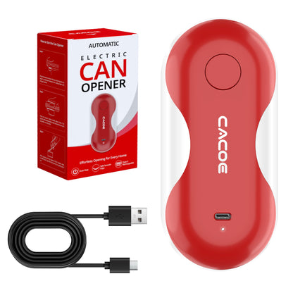CACOE Automatic Smart Electric Can Opener with Auto Stop & USB-C Charging - Cordless Can Opener for Elderly and Arthritic Users for Seniors & Arthritis, Effortless One-Touch Open (red)