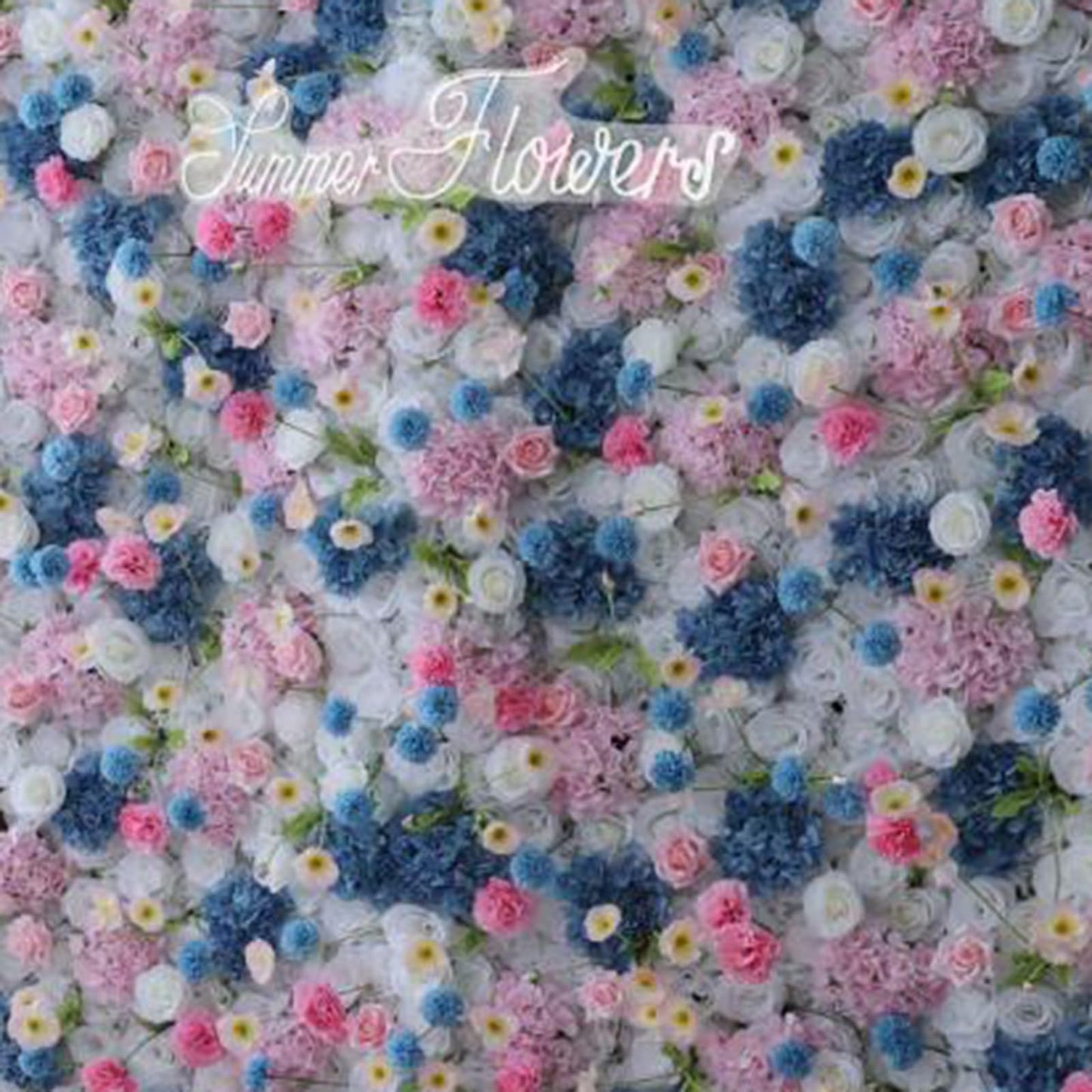 UYCVT Handmade Romantic Large Artificial Flower Wall Backdrop Panels, Wedding Backdrop 3D Floral Wall Fabric Flower Wall for Party Baby Shower Bridal Wedding Background Decor-1m*1m/3.28 * 3.28FT