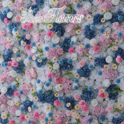 UYCVT Handmade Romantic Large Artificial Flower Wall Backdrop Panels, Wedding Backdrop 3D Floral Wall Fabric Flower Wall for Party Baby Shower Bridal Wedding Background Decor-1m*1m/3.28 * 3.28FT