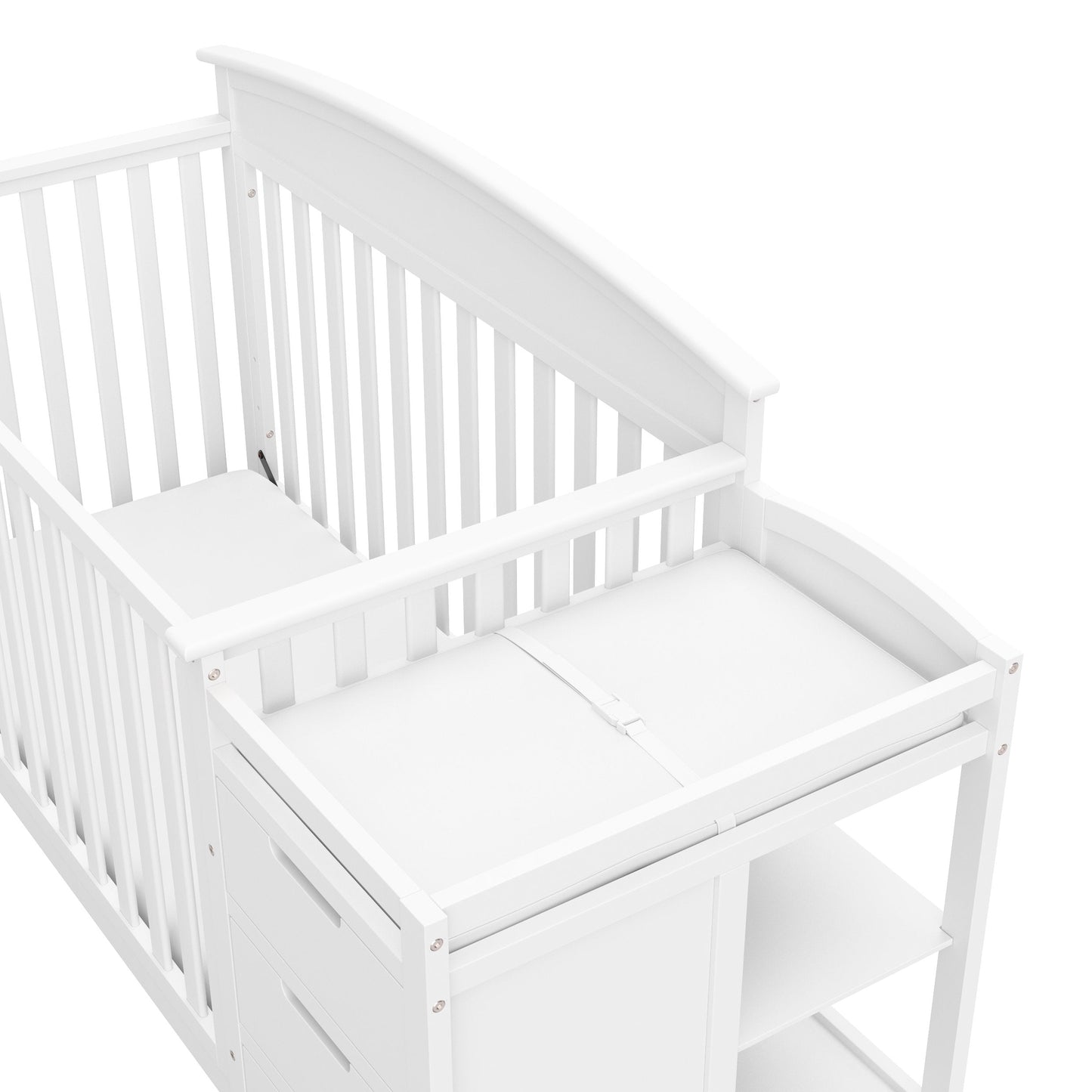 Graco Benton 4-in-1 Convertible Crib and Changer – GREENGUARD Gold Certified, Crib & Changing-Table Combo, Water-Resistant Changing Pad, Converts to Toddler Bed, Daybed and Full-Size Bed (White)